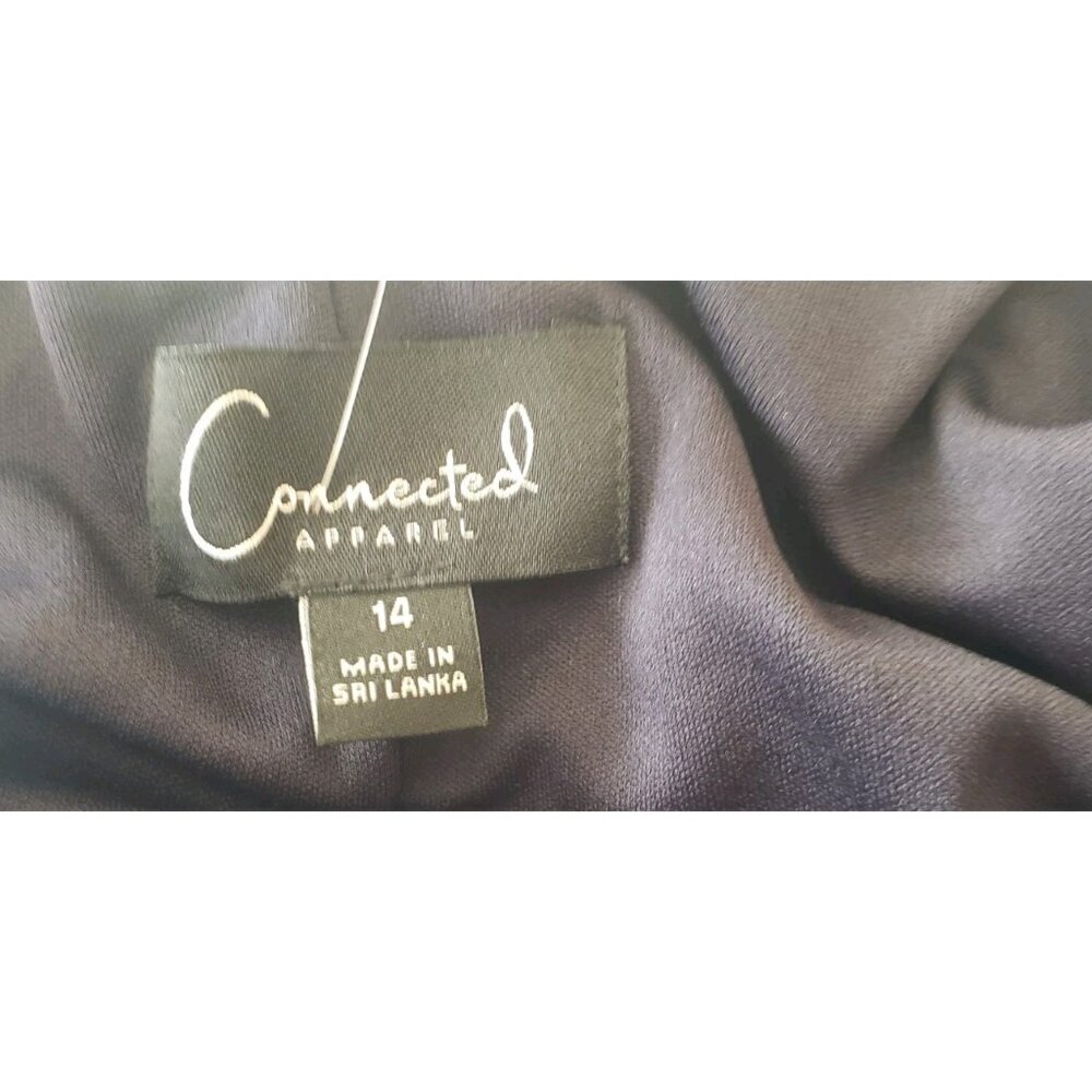 NEW CONNECTED APPAREL LILAC FLORAL CHIFFON CAPE MIDI DRESS SZ 14 - Picture 5 of 6